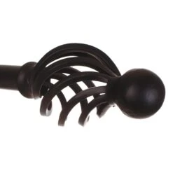 25mm Cage & Ball Finial In Matt Black -CURTAINS accessories Sale 603mb 2