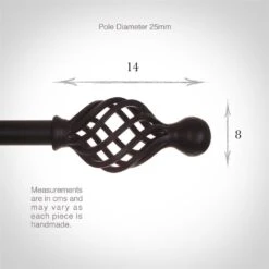 25mm Cage & Ball Finial In Matt Black -CURTAINS accessories Sale 603mb 3