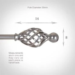 25mm Cage & Ball Finial In Mercury -CURTAINS accessories Sale 603me 3