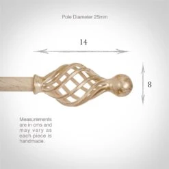 25mm Cage & Ball Finial In Old Ivory -CURTAINS accessories Sale 603oi 3