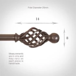 25mm Cage & Ball Finial In Polished -CURTAINS accessories Sale 603po 3