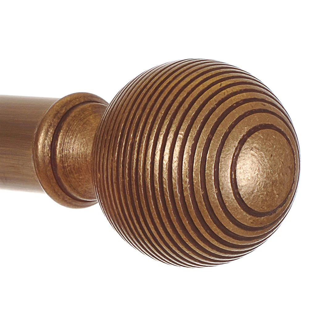 25mm Brass Reeded Ball Finial In Antiqued Brass 2 25mm Brass Reeded Ball Finial In Antiqued Brass - Image 2