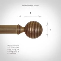 25mm Brass Reeded Ball Finial In Antiqued Brass 7 25mm Brass Reeded Ball Finial In Antiqued Brass -CURTAINS accessories Sale 6056ab 3