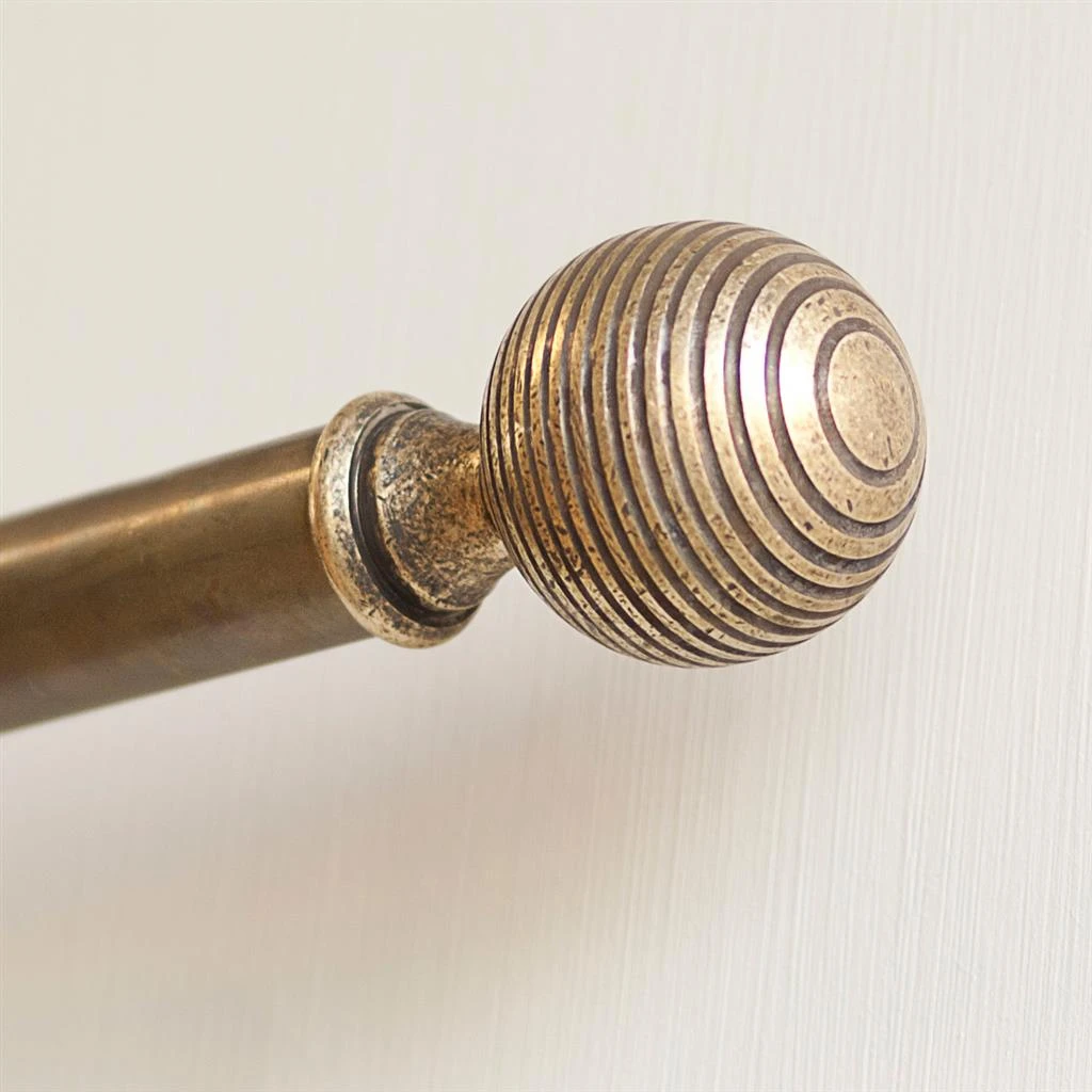 25mm Brass Reeded Ball Finial In Antiqued Brass 4 25mm Brass Reeded Ball Finial In Antiqued Brass - Image 4