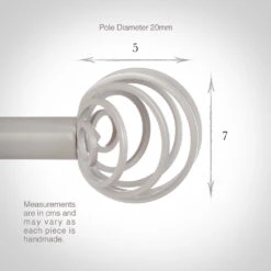 20mm Spiral Finial In Clay -CURTAINS accessories Sale 6058cl 13