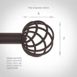 20mm Spiral Finial In Matt Black -CURTAINS accessories Sale 6058mb 3