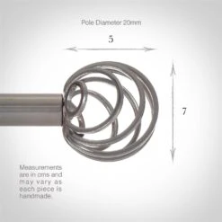 20mm Spiral Finial In Mercury -CURTAINS accessories Sale 6058me 3