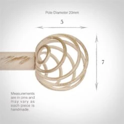 20mm Spiral Finial In Old Ivory -CURTAINS accessories Sale 6058oi 3