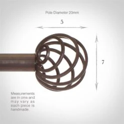 20mm Spiral Finial In Polished -CURTAINS accessories Sale 6058po 3