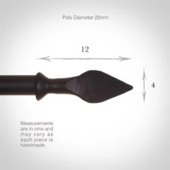 25mm Spear Finial In Matt Black -CURTAINS accessories Sale 605mb 3