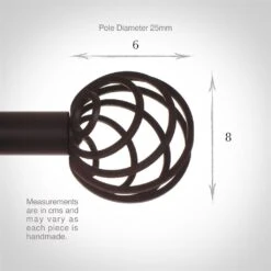 25mm Spiral Finial In Matt Black -CURTAINS accessories Sale 6062mb 3