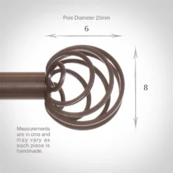 25mm Spiral Finial In Polished -CURTAINS accessories Sale 6062po 3