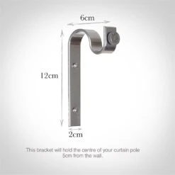 20mm Chapel Standard Bracket In Mercury -CURTAINS accessories Sale 6067me 13