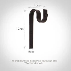 38mm Chapel Standard Bracket In Matt Black -CURTAINS accessories Sale 6069mb 13