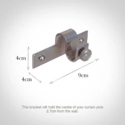 12mm Chapel Centre Bracket In Mercury 5 12mm Chapel Centre Bracket In Mercury -CURTAINS accessories Sale 6070me 13