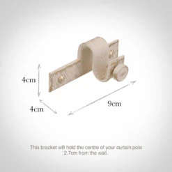 12mm Chapel Centre Bracket In Old Ivory -CURTAINS accessories Sale 6070oi 13