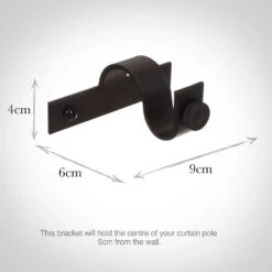20mm Chapel Centre Bracket In Matt Black -CURTAINS accessories Sale 6071mb 13