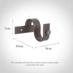 38mm Chapel Centre Bracket In Polished -CURTAINS accessories Sale 6073po 13