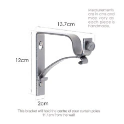 20mm Chapel Extended Bracket In Mercury -CURTAINS accessories Sale 6078ME 13