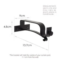 20mm Chapel Extended Centre Bracket In Matt Black -CURTAINS accessories Sale 6079MB 13