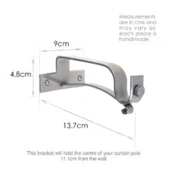 20mm Chapel Extended Centre Bracket In Mercury -CURTAINS accessories Sale 6079ME 13