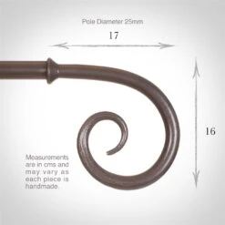 25mm Crook Finial In Polished -CURTAINS accessories Sale 607po 3