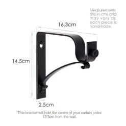 25mm Chapel Extended Standard Bracket In Matt Black -CURTAINS accessories Sale 6080MB 13