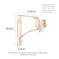 25mm Chapel Extended Standard Bracket In Old Ivory -CURTAINS accessories Sale 6080OI 13