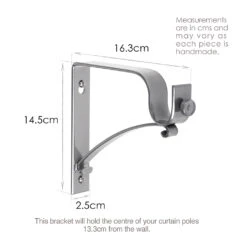 25mm Chapel Extended Standard Bracket In Polished 7 25mm Chapel Extended Standard Bracket In Polished -CURTAINS accessories Sale 6080PO 13
