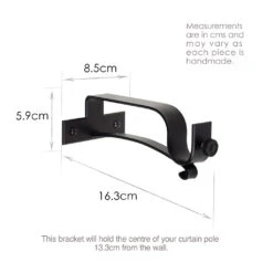 25mm Chapel Extended Centre Bracket In Matt Black 7 25mm Chapel Extended Centre Bracket In Matt Black -CURTAINS accessories Sale 6081MB 13