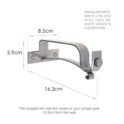 25mm Chapel Extended Centre Bracket In Mercury -CURTAINS accessories Sale 6081ME 13