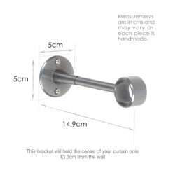25mm Extended Sleeve Bracket In Mercury -CURTAINS accessories Sale 6083ME 13