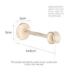 25mm Extended Sleeve Bracket In Old Ivory -CURTAINS accessories Sale 6083OI 13