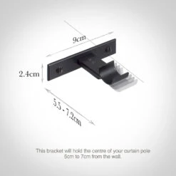20mm Chapel Passing Bracket, Matt Black -CURTAINS accessories Sale 6090mb 13