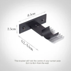 25mm Chapel Passing Bracket, Matt Black -CURTAINS accessories Sale 6091mb 13