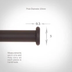 20mm Button Finial In Matt Black -CURTAINS accessories Sale 620mb 13