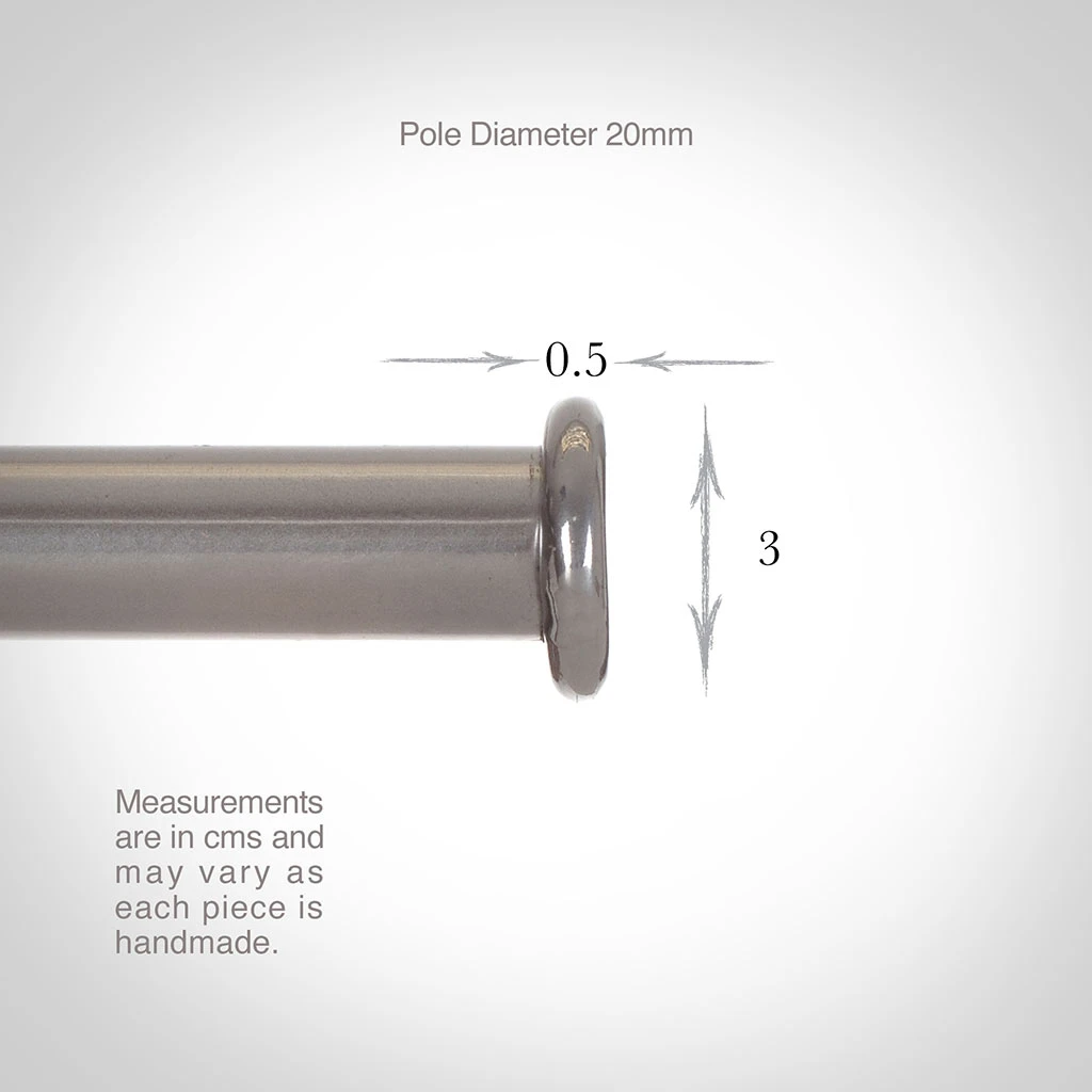 20mm Button Finial In Mercury 3 20mm Button Finial In Mercury - Image 3