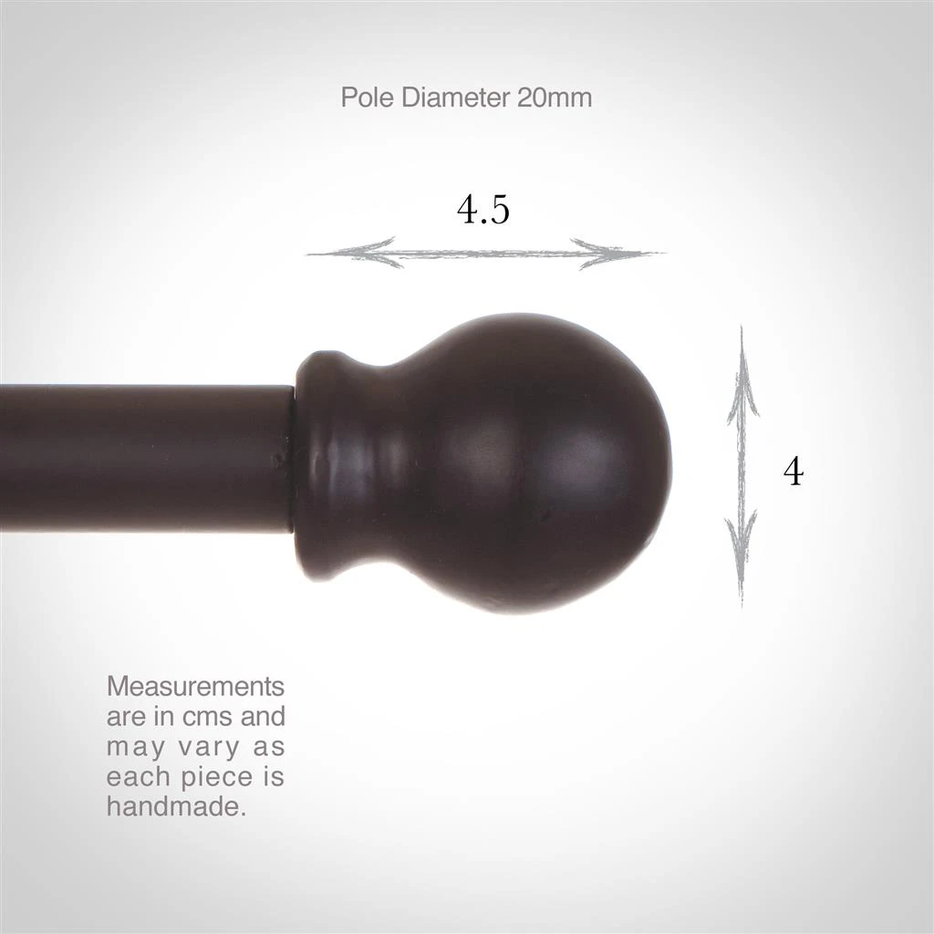 20mm Cannonball Finial In Matt Black 4 20mm Cannonball Finial In Matt Black - Image 4