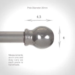 20mm Cannonball Finial In Mercury -CURTAINS accessories Sale 621me 3