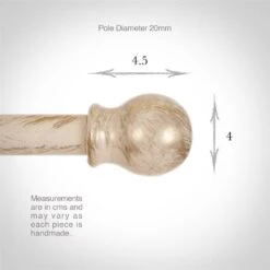 20mm Cannonball Finial In Old Ivory -CURTAINS accessories Sale 621oi 3