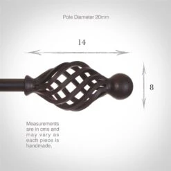 20mm Cage & Ball Finial In Beeswax -CURTAINS accessories Sale 622bw 3