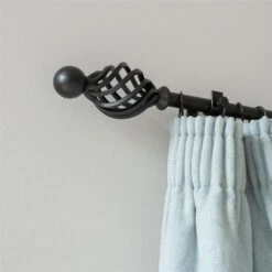 20mm Cage & Ball Finial In Matt Black -CURTAINS accessories Sale 622mb 12 1
