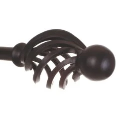 20mm Cage & Ball Finial In Matt Black -CURTAINS accessories Sale 622mb 2
