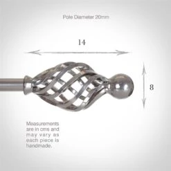 20mm Cage & Ball Finial In Mercury -CURTAINS accessories Sale 622me 3