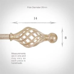 20mm Cage & Ball Finial In Old Ivory 7 20mm Cage & Ball Finial In Old Ivory -CURTAINS accessories Sale 622oi 3