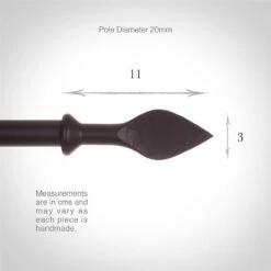 20mm Spear Finial In Matt Black -CURTAINS accessories Sale 624mb 3