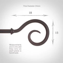 20mm Bishop's Crook Finial In Beeswax -CURTAINS accessories Sale 625bw 3