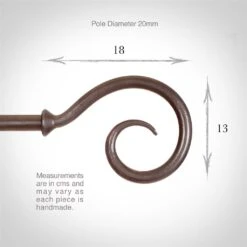 20mm Bishop's Crook Finial In Polished -CURTAINS accessories Sale 625po 3