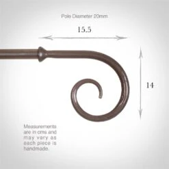 20mm Crook Finial In Polished 7 20mm Crook Finial In Polished -CURTAINS accessories Sale 626po 3