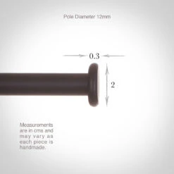 12mm Button Finial In Matt Black -CURTAINS accessories Sale 628mb 13